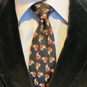 Salvatore Ferragamo Elephant Print Silk Tie - Luxury Tie